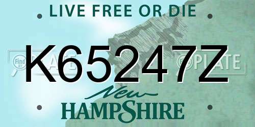 K65247Z New Hampshire License Plate