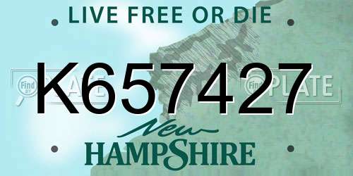 K657427 New Hampshire License Plate
