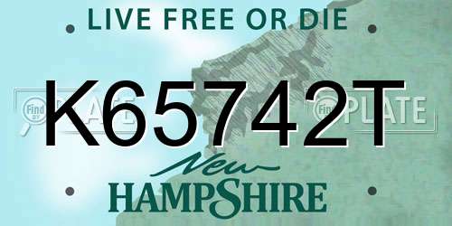 K65742T New Hampshire License Plate