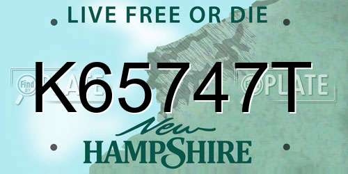 K65747T New Hampshire License Plate