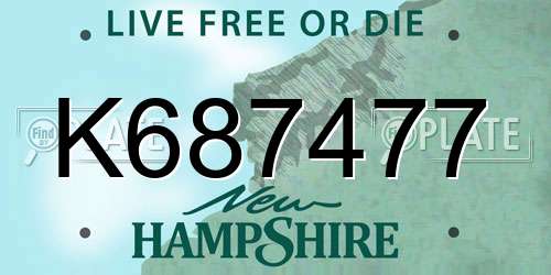 K687477 New Hampshire License Plate