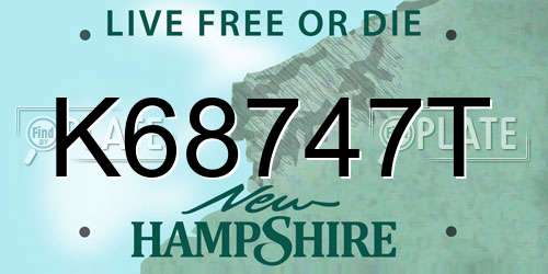 K68747T New Hampshire License Plate