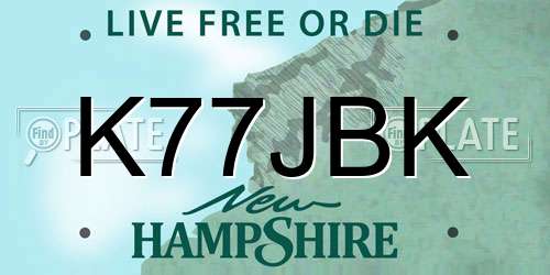 K77JBK New Hampshire License Plate