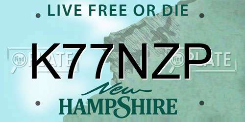 K77NZP New Hampshire License Plate