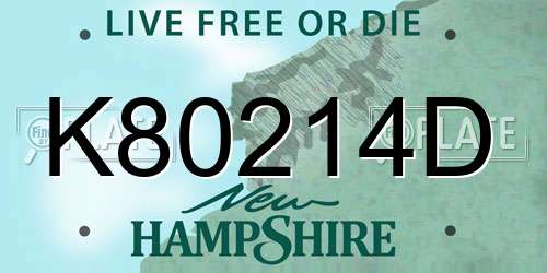 K80214D New Hampshire License Plate