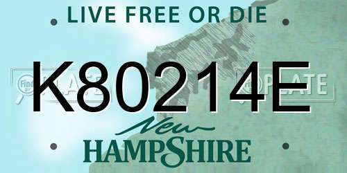 K80214E New Hampshire License Plate