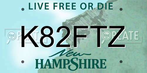 K82FTZ New Hampshire License Plate
