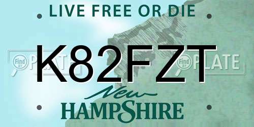 K82FZT New Hampshire License Plate