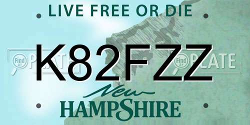 K82FZZ New Hampshire License Plate