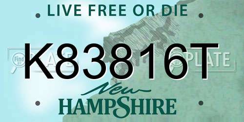 K83816T New Hampshire License Plate