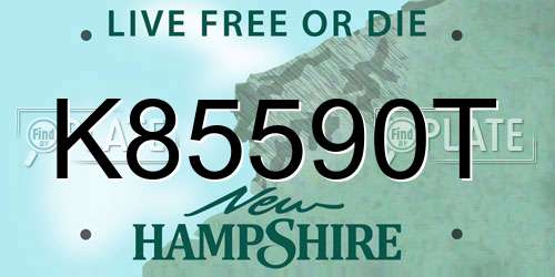K85590T New Hampshire License Plate