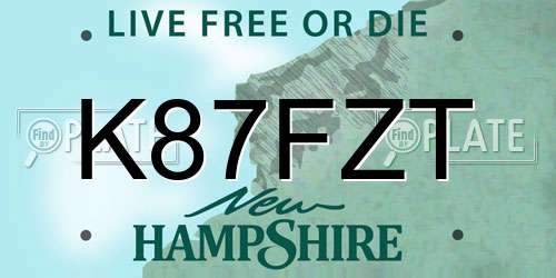 K87FZT New Hampshire License Plate