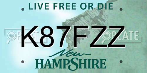 K87FZZ New Hampshire License Plate