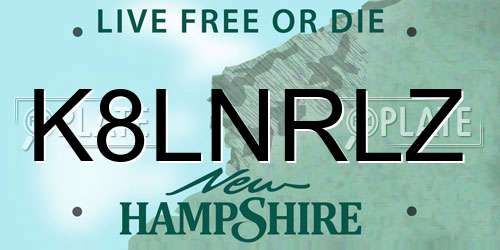 K8LNRLZ New Hampshire License Plate