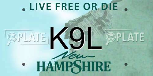 K9L New Hampshire License Plate