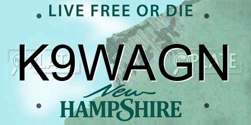 K9WAGN New Hampshire License Plate