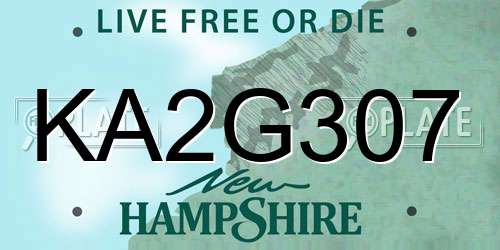 KA2G307 New Hampshire License Plate