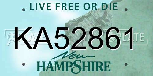 KA52861 New Hampshire License Plate