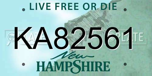 KA82561 New Hampshire License Plate
