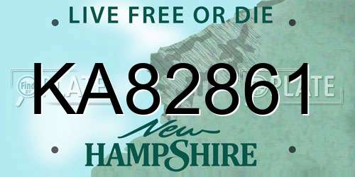 KA82861 New Hampshire License Plate
