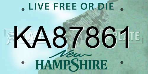 KA87861 New Hampshire License Plate