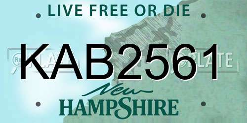 KAB2561 New Hampshire License Plate