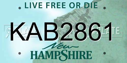KAB2861 New Hampshire License Plate