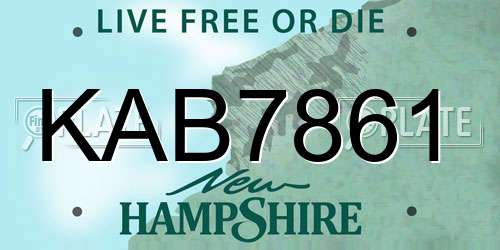 KAB7861 New Hampshire License Plate