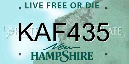 KAF435 New Hampshire License Plate