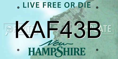 KAF43B New Hampshire License Plate