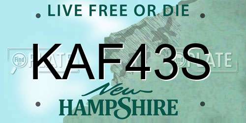 KAF43S New Hampshire License Plate
