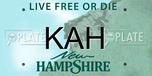 KAH New Hampshire License Plate