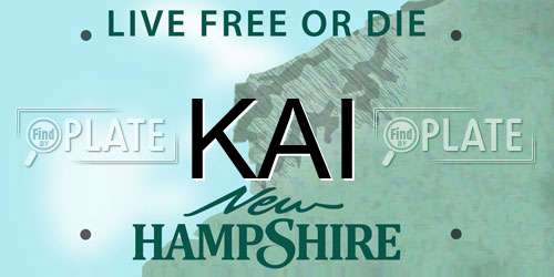 KAI New Hampshire License Plate