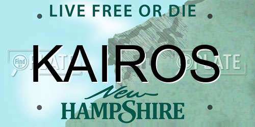 KAIROS New Hampshire License Plate