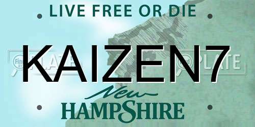 KAIZEN7 New Hampshire License Plate