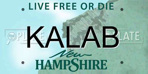 KALAB New Hampshire License Plate