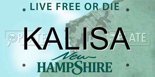 KALISA New Hampshire License Plate