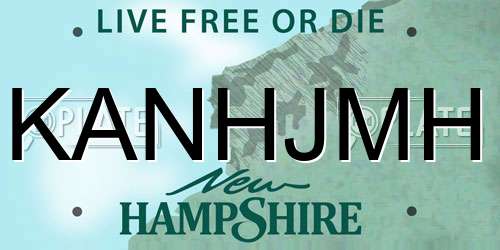 KANHJMH New Hampshire License Plate