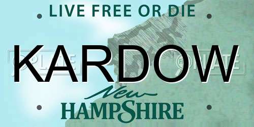 KARDOW New Hampshire License Plate