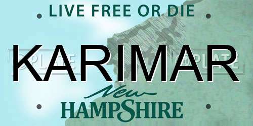 KARIMAR New Hampshire License Plate