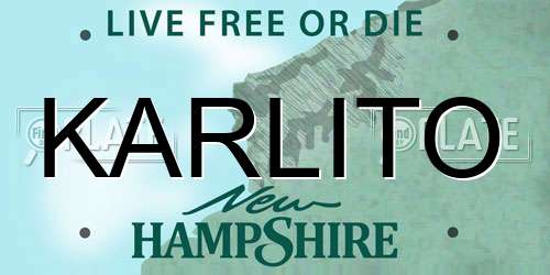 KARLITO New Hampshire License Plate