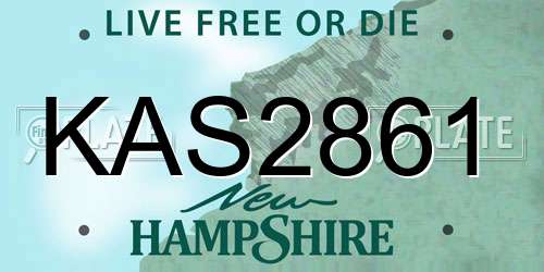 KAS2861 New Hampshire License Plate