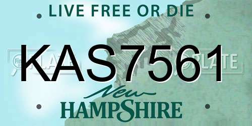 KAS7561 New Hampshire License Plate