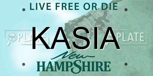 KASIA New Hampshire License Plate
