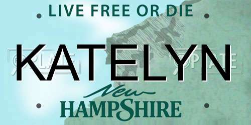 KATELYN New Hampshire License Plate
