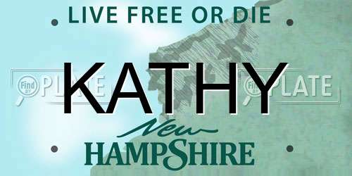 KATHY New Hampshire License Plate