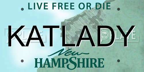 KATLADY New Hampshire License Plate