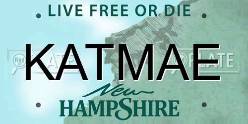 KATMAE New Hampshire License Plate