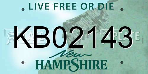 KB02143 New Hampshire License Plate