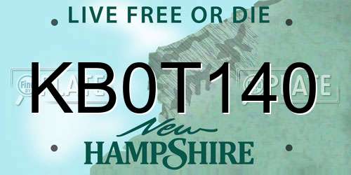 KB0T140 New Hampshire License Plate